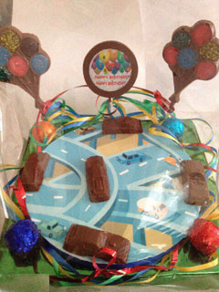 Chocolate cars birthday cake