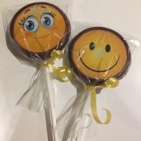 emoji chocolate lollipop