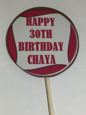 personalised happy birthday chocolate lollipop